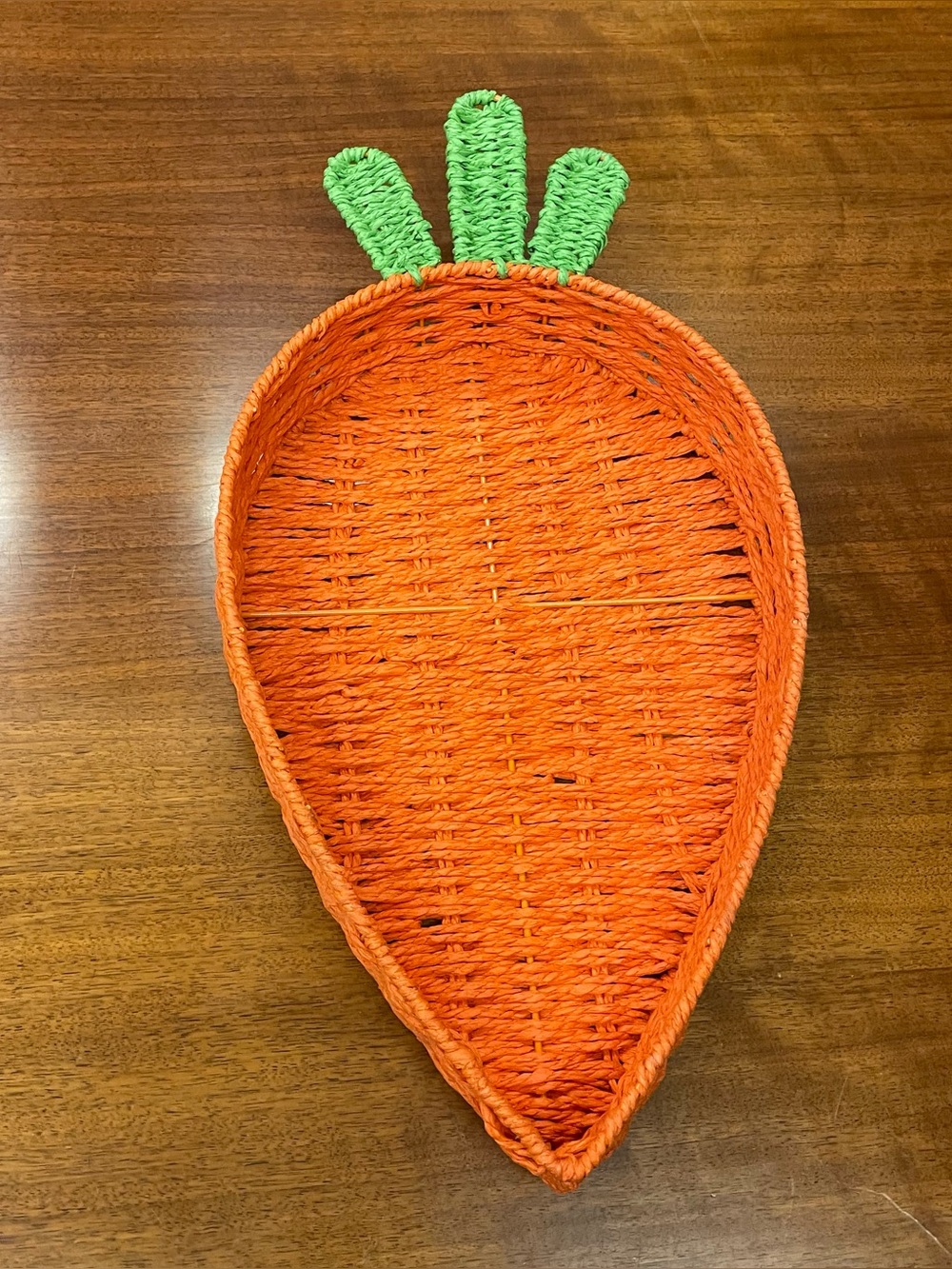 Easter Carrot Wicker Basket 18” Long